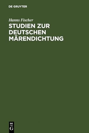 Bild des Verkufers fr Studien zur deutschen Mrendichtung zum Verkauf von Studibuch