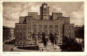 Ansichtskarte / Postkarte Wien 10., Blick auf das Amalienbad, Vorplatz