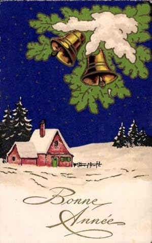 Ansichtskarte / Postkarte Glückwunsch Neujahr, Wohnhaus, Glocken