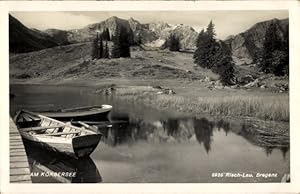 Ansichtskarte / Postkarte Schröcken Vorarlberg, Körbersee, Steg, Boote