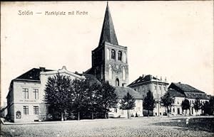 Ansichtskarte / Postkarte Soldin in der Neumark Ostbrandenburg, Marktplatz, Kirche