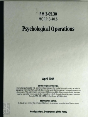 Imagen del vendedor de Psychological Operations ; April 2005 Special Collection a la venta por Collectors' Bookstore