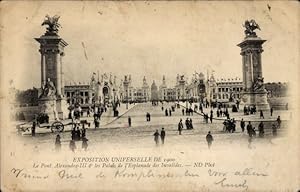 Ansichtskarte / Postkarte Paris, Weltausstellung 1900, Pont Alexandre III, Esplanade des Invalides