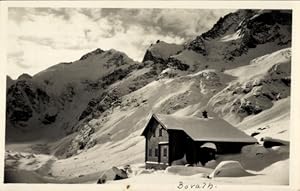 Ansichtskarte / Postkarte Pontresina Kanton Graubünden Schweiz, Bovalhütte mit Piz Bernina