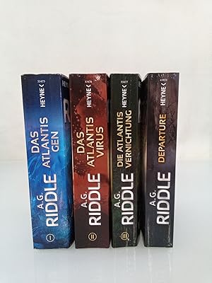 Konvolut 4 Bücher: A. G. Riddle Band 1-3 Atlantis Bücher Das Atlantis Gen, Das Atlantis Virus, Di...