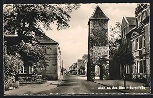 Ansichtskarte Aken, Blick in Burgstrasse