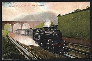 Postcard englische Eisenbahn, London and North Western Express Locomotive
