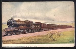 Künstler-Postcard Edinburgh, Englische Eisenbahn der N. B. R., Englische Eisenbahn