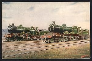 Postcard Atlantic Type Express Locomotives - Great Northern and Great Central Railways