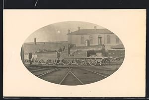 Postcard Locomotive St. Patrick (No. 8) with a cart of stones on a railway turntable