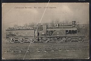 Postcard Caledonian Railway, No. 123, 2-2-2 Express