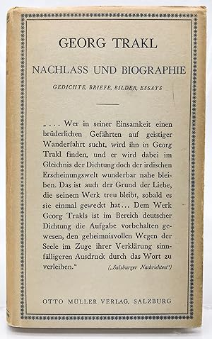 Seller image for Nachlass und Biographie : Gedichte, Briefe, Bilder, Essays for sale by Antiquariat Zeitenstrom