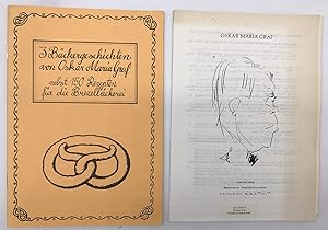 Seller image for 3 Bckergeschichten von Oskar Maria Graf nebst 150 Rezepten fr die Brezelbckerei for sale by Antiquariat Zeitenstrom