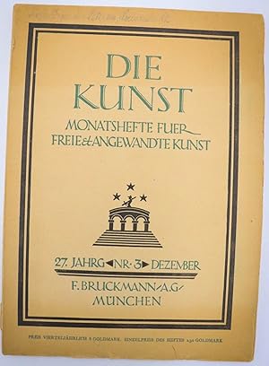 Bild des Verkufers fr Die Kunst. Monatshefte fr freie und angewandte Kunst; XXVII. Jahrgang, 1925, Heft 3. zum Verkauf von Antiquariat Zeitenstrom