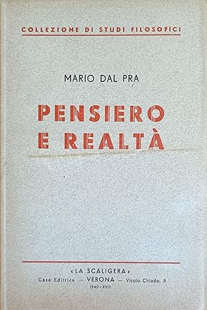 Bild des Verkufers fr PENSIERO E REALTA' zum Verkauf von libreria minerva