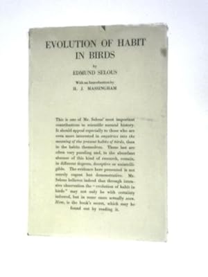 Image du vendeur pour Evolution of Habit in Birds mis en vente par World of Rare Books