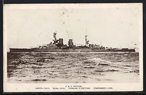 Postcard Britisches Kriegsschiff HMS Repulse aus der Ferne