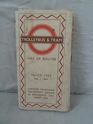 Trolleybus & Tram Map of Routes No 1, 1947