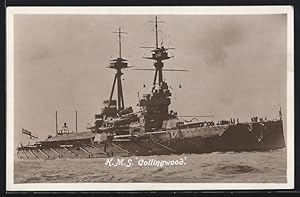 Postcard Britisches Kriegsschiff HMS Collingwood mit dem Prinzen an Bord