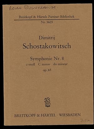 Bild des Verkufers fr Schostakowitsch Symphonie (Symphony) Nr. 8 Op. 65 | Full Miniature Pocket Score | Breitkopf & Hrtel Partitur-Bibliothek Study Score Edition No. 3605 zum Verkauf von Little Stour Books PBFA Member