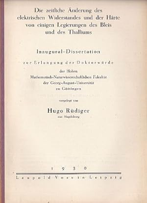 Die zeitliche Änderung des elektrischen Widerstandes und der Härte von einigen Legierungen des Bl...