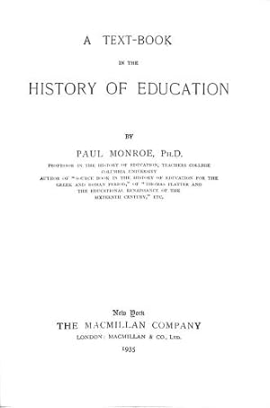 Bild des Verkufers fr A Text-Book in the History of Education zum Verkauf von WeBuyBooks 2