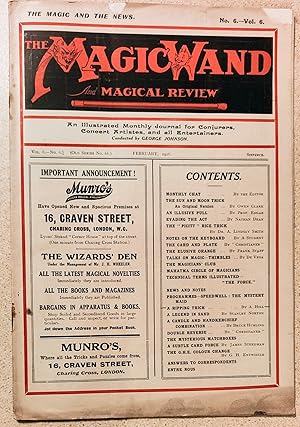 Immagine del venditore per The Magic Wand And Magical Review February 1916 / Owen Clark "The Sun and Moon Trick" / Professor Edgar "An Illusive Pull" / Dr A Lindsay Smith "The 'Piccit' Rice Trick" / Christianer "The Card and Plate" / Frank Staff "The Elusive Orange" / Christianer "Double Reverse" Bruce Hurling "A Candle and Handkerchief Combination" / James Steedman "A Subtle Card Force" venduto da Shore Books