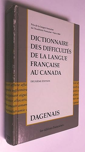 Seller image for Dictionnaire des difficults de la langue franaise au Canada, deuxime dition for sale by Livresse