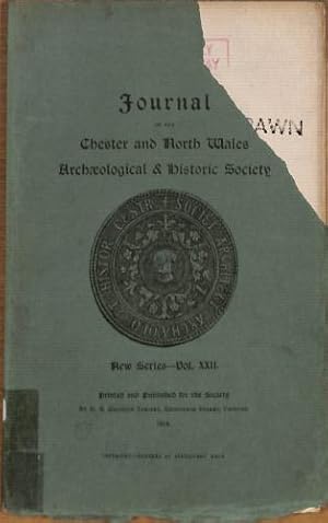 Bild des Verkufers fr Journal of the Architectural, Archaeological & Historic Society of Chester & North Wales Volume XXII zum Verkauf von WeBuyBooks