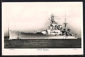 Postcard HMS Repulse im Wasser