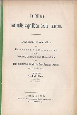 Seller image for Ein Fall von Nephritis syphilitica acuta praecox. Inaugural-Dissertation. for sale by Antiquariat Heinz Tessin