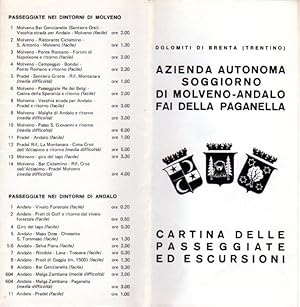 Immagine del venditore per Dolomiti di Brenta (Trentino): Azienda Autonoma Soggiorno di Molveno Andalo Fai della Paganella: Cartina delle passeggiate ed escursioni. venduto da Studio Bibliografico Adige