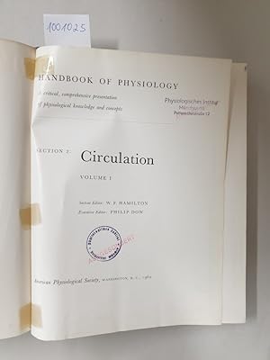 Immagine del venditore per Handbook Of Physiology : Section 2 : Circulation : Volume I : venduto da Versand-Antiquariat Konrad von Agris e.K.