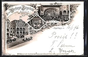 Lithographie Magdeburg, Gasthaus zum Würzburger Bürgerbräu