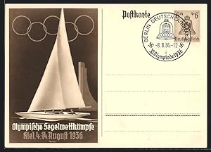 Ansichtskarte Kiel, Olympia, August 1936, Olympische Segelwettkämpfe