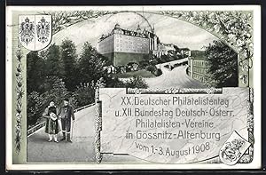 Ansichtskarte Gössnitz-Altenburg, 20. Deutscher Philatelistentag u. 12. Bundestag Dt.-Österr. Phi...