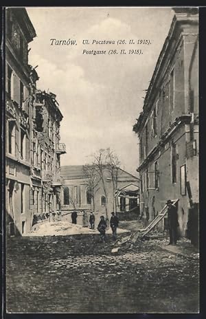 Ansichtskarte Tarnow, Postgasse im Jahr 1915