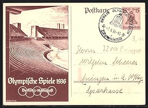 Künstler-Ansichtskarte Berlin, Olympische Spiele 1936, Tribünen des Stadions.