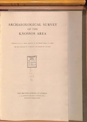 Imagen del vendedor de Archaeological Survey of the Knossos Area a la venta por WeBuyBooks