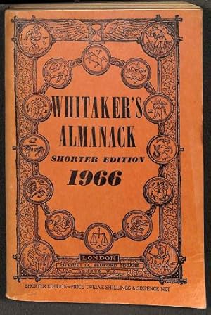 Image du vendeur pour Whitaker's Almanack 1966 (Shorter Edition) mis en vente par WeBuyBooks