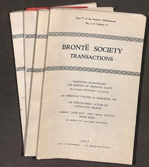 Imagen del vendedor de Bronte Society Transactions: No. 1, 2 and 3 of No. 15 (Part 76, 77 and 78 of the Society's Publications) a la venta por WeBuyBooks
