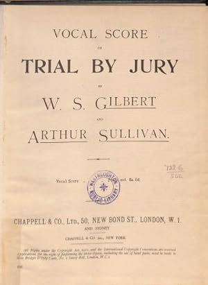 Bild des Verkufers fr Vocal Score of Trial by Jury by W.S. Gilbert and Arthur Sullivan zum Verkauf von WeBuyBooks