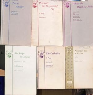 Seller image for Six Miscellaneous Samuel French Playbooks - Audition for a Writer, The Orchestra, She Stoops to Conquer, Where the Rainbow Ends, Percival the Performing Pig, and One to Another for sale by WeBuyBooks