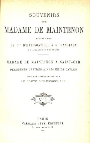 Seller image for Souvenirs Sur Madame De Maintenon for sale by WeBuyBooks