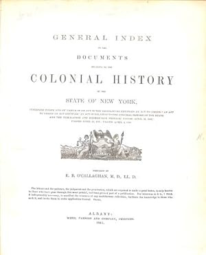 Imagen del vendedor de General Index to the Documents relative to the Colonial History of the State of New York a la venta por WeBuyBooks 2