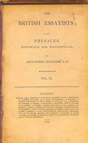 Bild des Verkufers fr The British Essayists; With Prefaces, Historical and Biographical Vol. XI [SPECTATOR No. 311-380] zum Verkauf von WeBuyBooks