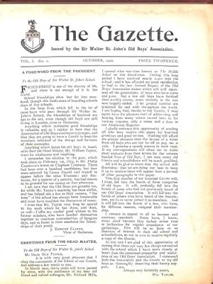 Image du vendeur pour The Gazette. Issued by the Sir Walter St. John's Old Boys' Association. Vol. I and Vol. II. (1902-1921) mis en vente par WeBuyBooks