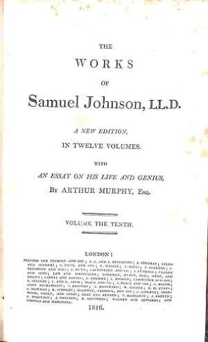 Bild des Verkufers fr The Works of Samuel Johnson, LL. D. A New Edition, in twelve volumes [.] Volume the Tenth. zum Verkauf von WeBuyBooks