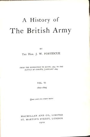 Bild des Verkufers fr History of the British Army Vol: 6 zum Verkauf von WeBuyBooks