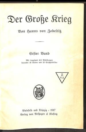 Seller image for Der Grosse Krieg (Volume One) for sale by WeBuyBooks